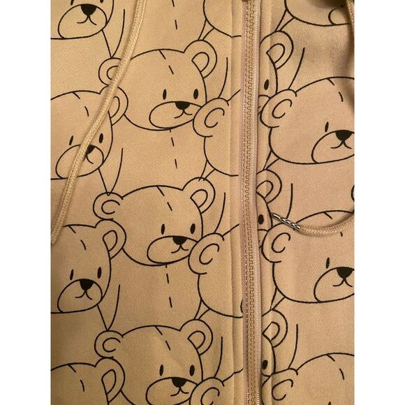 Brown bear kawaii oversized XL ZIP up hoodie cozy - Picture 3 of 7